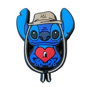 Stitch Bad Bunny Heart Croc Charm